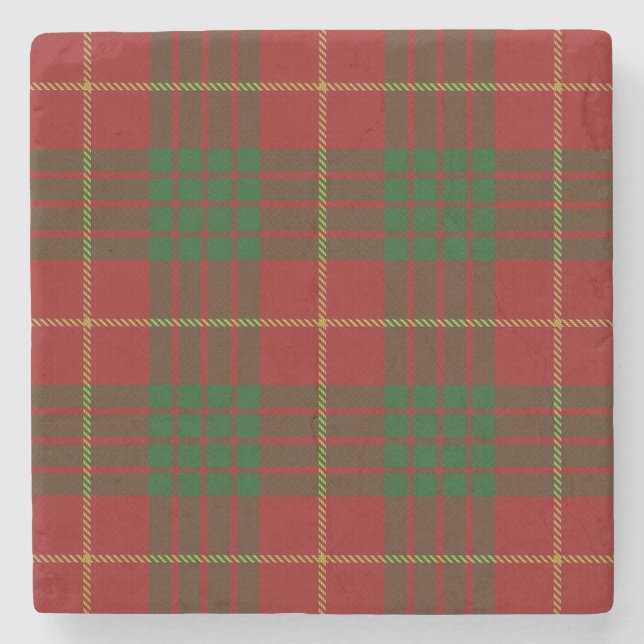 Old Scots Tavern Clan Cameron Tartan Stone Coaster (Front)
