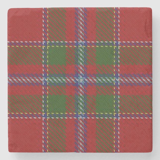 Old Scots Tavern Clan Drummond Tartan Stone Coaster (Front)