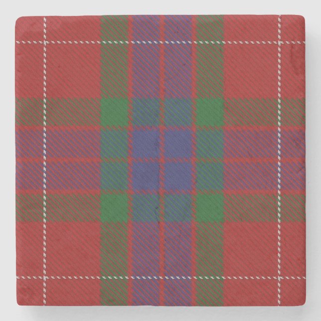Old Scots Tavern Clan Fraser Tartan Stone Coaster (Front)