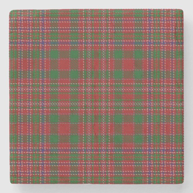 Old Scots Tavern Clan MacAlister Tartan Stone Coaster (Front)