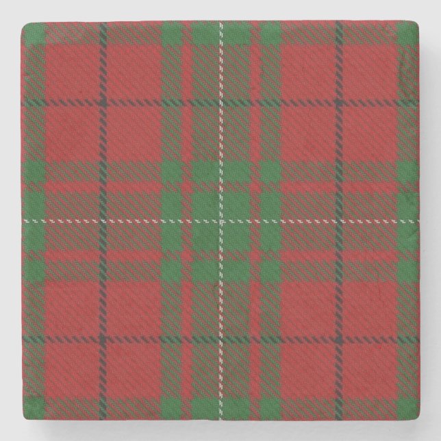 Old Scots Tavern Clan MacAulay Tartan Stone Coaster (Front)