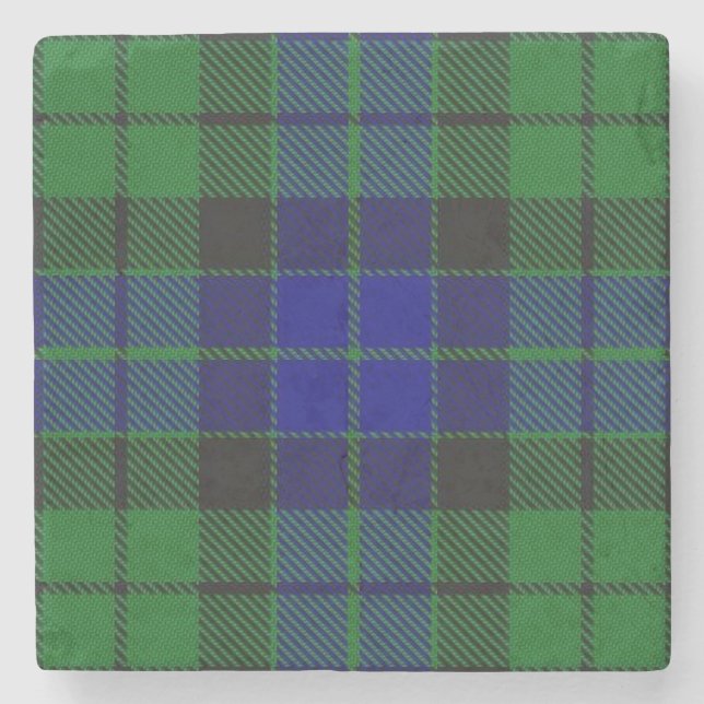 Old Scots Tavern Clan MacKay Tartan Stone Coaster (Front)