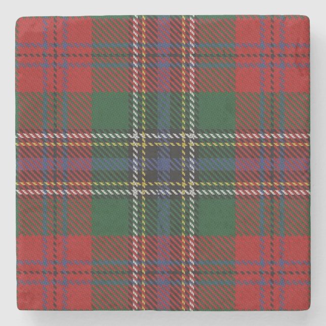 Old Scots Tavern Clan MacLean Tartan Stone Coaster (Front)