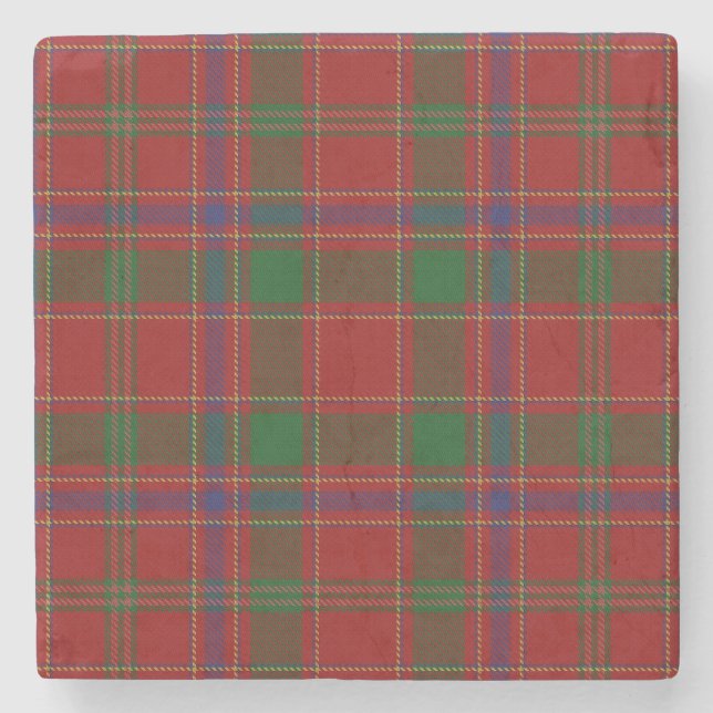 Old Scots Tavern Clan Munro Tartan Stone Coaster (Front)