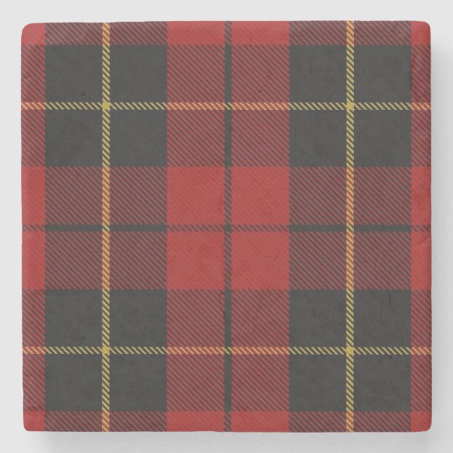 Old Scots Tavern Clan Wallace Tartan Stone Coaster (Front)