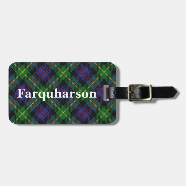 Old Scotsman Clan Farquharson Tartan Luggage Tag (Front Horizontal)