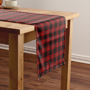 Old Scottish Clan Cunningham Tartan Plaid Short Table Runner