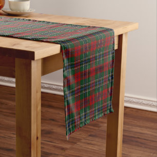 Old Scottish Clan MacLean Tartan Plaid Short Table Runner