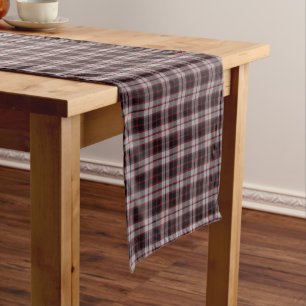 Old Scottish Clan MacPherson Tartan Plaid Short Table Runner