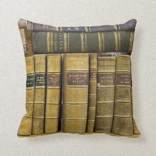 Old Scottish Library Book Collection Throw Pillow