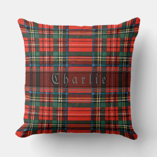 Old Scottish Tartan Throw Pillow