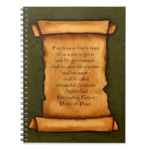 Old Scroll: Scripture, Bible Verse: Isaiah Notebook