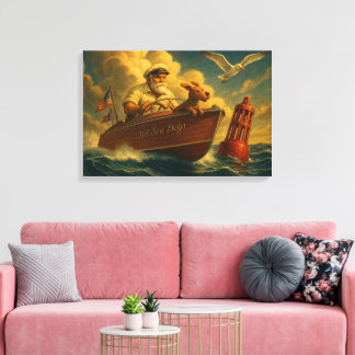Old Sea Dogs: a sailor and his trusty canine  Canvas Print