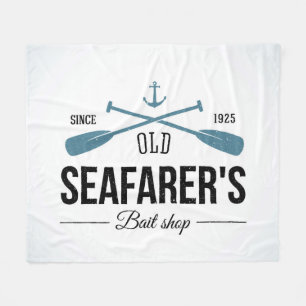 Old Seafarers Bait Shop Fleece Blanket
