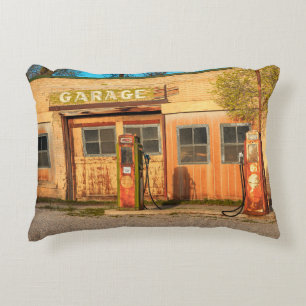 Old service station in rural Utah,  USA. vintage,  Accent Pillow