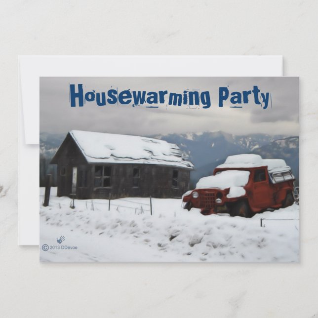 Old Shack and Truck Housewarming Invitation (Front)