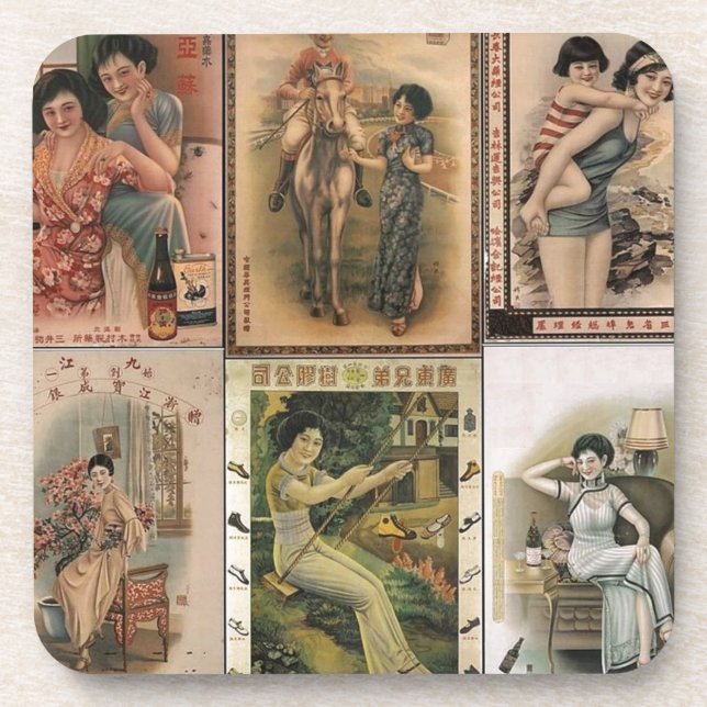 Old Shanghai Poster Women Coaster (Front)