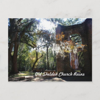 Old Sheldon Church Ruins Postcard