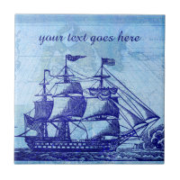 Old Ship and Map Blue Beach House