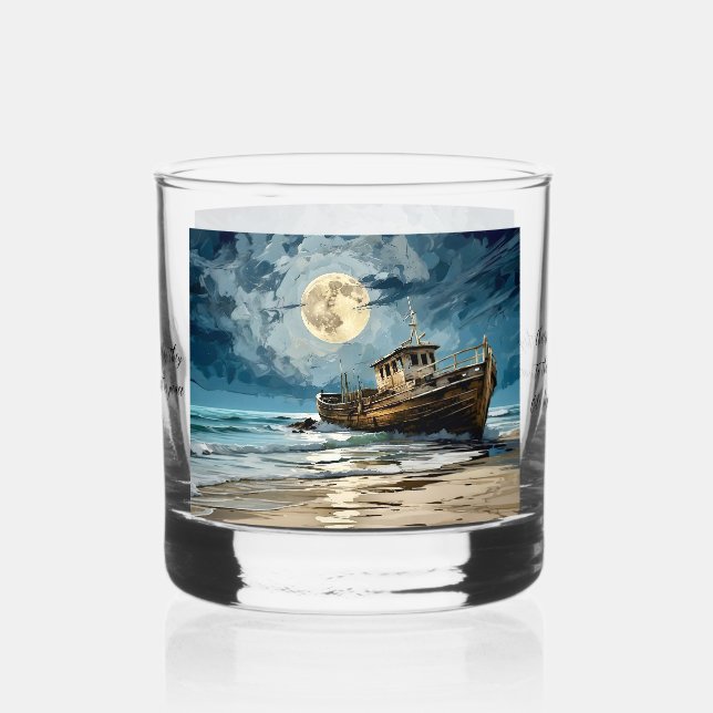 Old ship whiskey glass (Back)