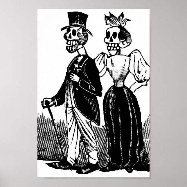 Old Skeleton Couple circa early 1900s, Mexico Poster (Front)