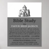 Old Sketched Church, Christian Bible Class Advert