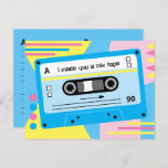 Old Skool Blue Cassette Mix Tape Playlist Postcard<br><div class="desc">Old Skool Blue Cassette Tape "Mix Tape" Playlist Postcard. Designed by Jacqueline. Personalized by You.</div>