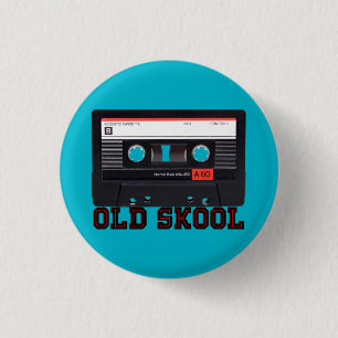 Old Skool - Cassette Tape 1 Inch Round Button