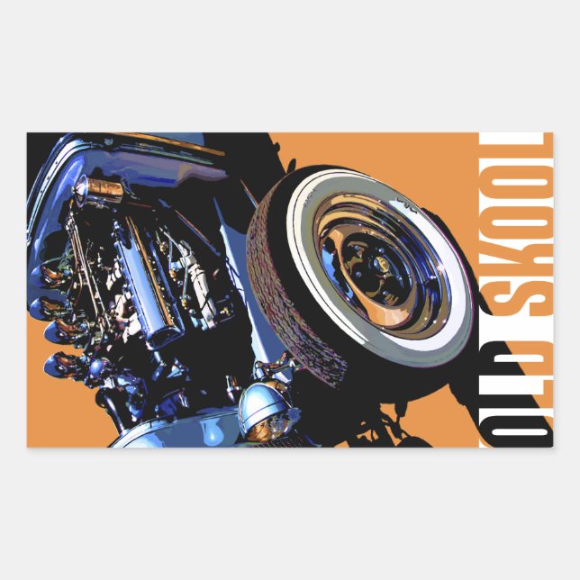 Old Skool Hot Rod. Sticker (Front)