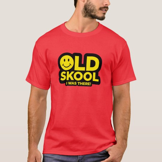 Old Skool - I Was There Shirt - Acid Smiley Red