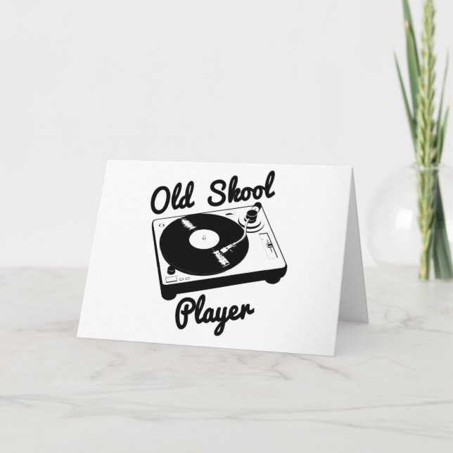 Old Skool Player Vinyl Record Turntable DJ Card (Front)