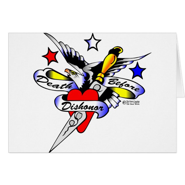 Old Skool Tattoo Eagle Dagger & Heart (Front Horizontal)
