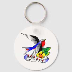 Old Skool Tattoo Swallow Keychain