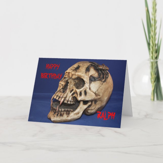 Old Skull Birthday  Card (Front)
