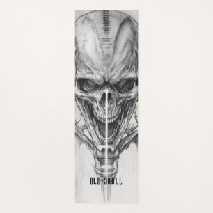 Old Skull Sketch Yoga Mat