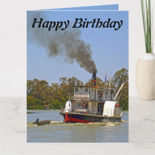 Old Smoky Paddle Steamer On River Murray, Card