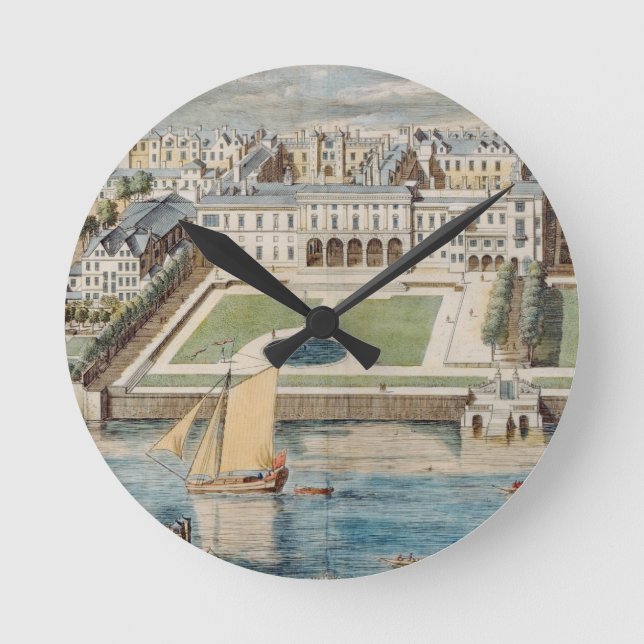 Old Somerset House on the Strand, engraved by Jean Round Clock (Front)