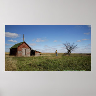 Old South Dakota Homestead Cowboy Poster