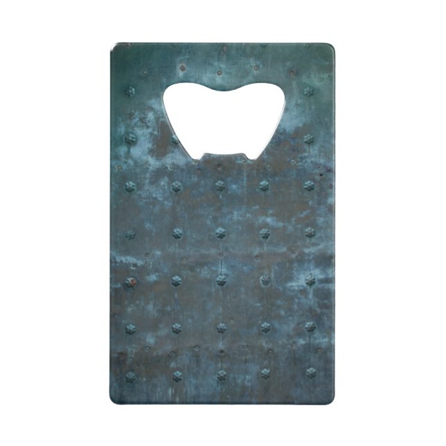 Old Spanish Copper Tarnished Metal Door Credit Card Bottle Opener (Front)