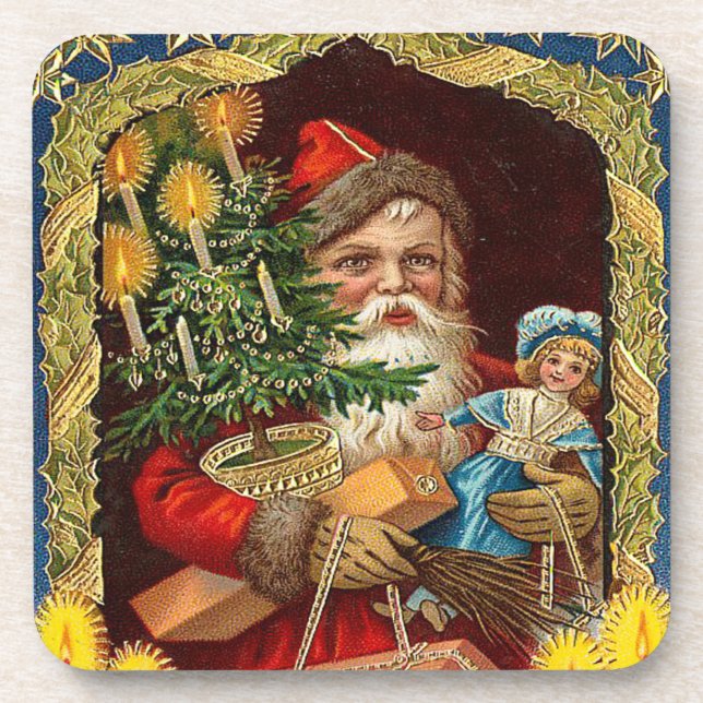Old St Nicholas Set of Cork Coasters (Front)