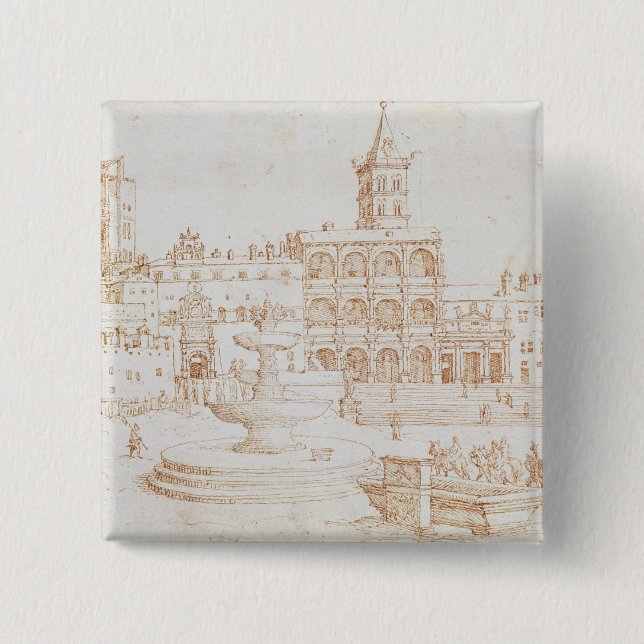 Old St. Peter's 2 Inch Square Button (Front)