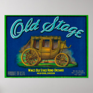 Old Stage Pear Crate LabelMedford, OR Poster