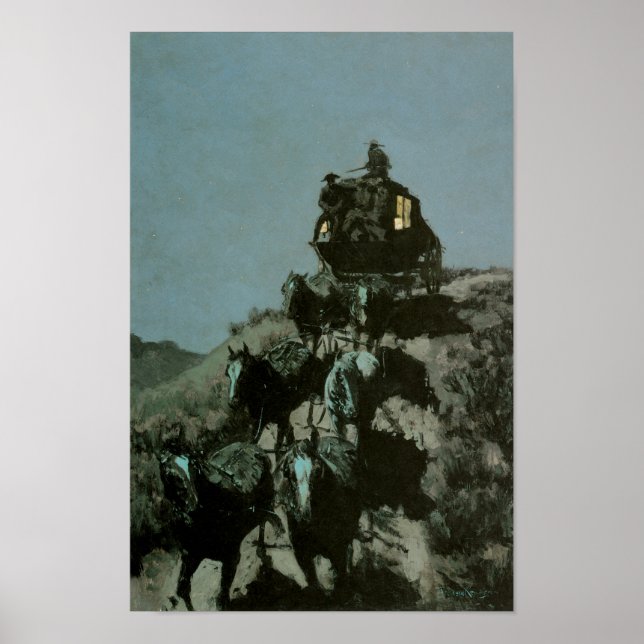 Old Stagecoach of the Plains by Remington Print (Front)