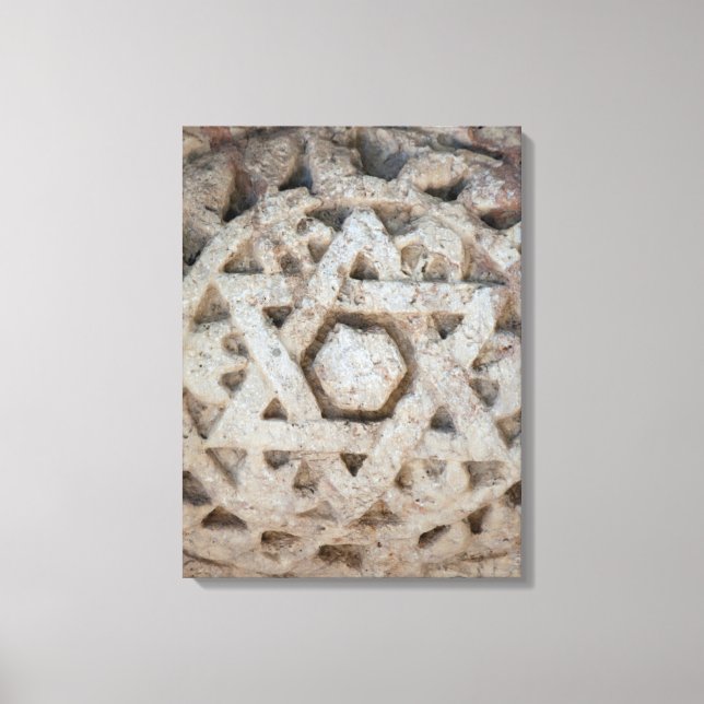 Old Star of David carving, Israel Canvas Print (Front)