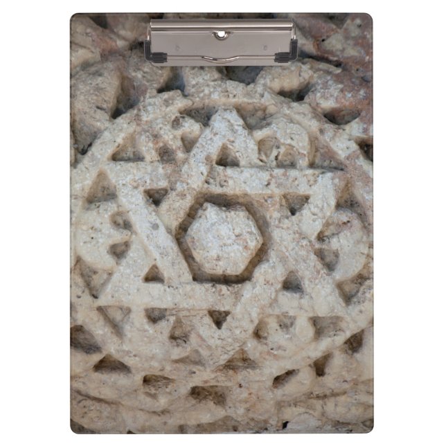 Old Star of David carving, Israel Clipboard (Front)