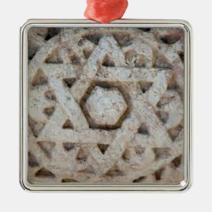 Old Star of David carving, Israel Metal Ornament