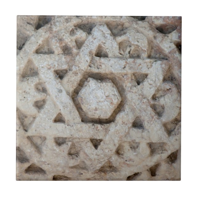 Old Star of David carving, Israel Tile (Front)
