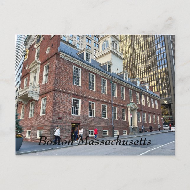 Old State House in Boston Massachusetts Postcard (Front)