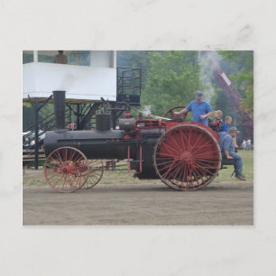 Old Steam/Coal Engine Tractor Postcard