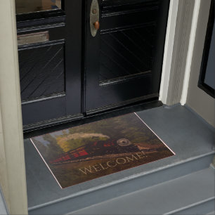 Old Steam Engine, Original by Gary Poling Doormat